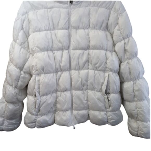 Urban Outfitters iets frans Ruched Puffer Jacket white size S - Picture 6 of 6